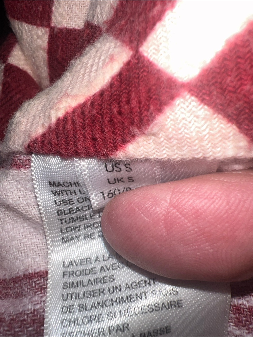 BDG Red and Cream Geometric Shacket, Size SP, (0033) - Picture 11 of 12